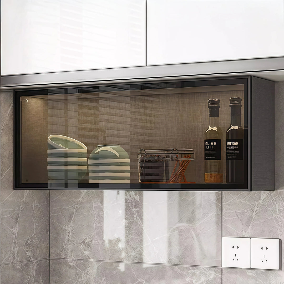 Solid Wood Wall Kitchen Cabinet Simple Glass Rack