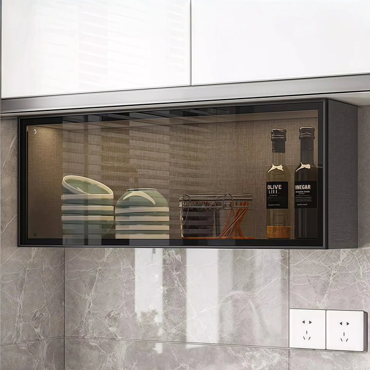 Solid Wood Wall Kitchen Cabinet Simple Glass Rack