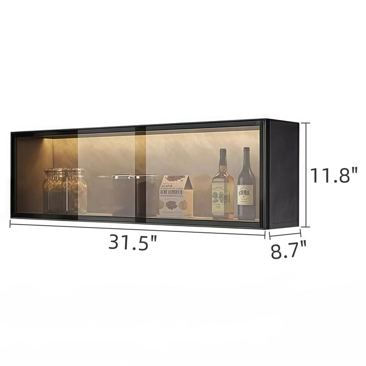 Solid Wood Wall Kitchen Cabinet Simple Glass Rack