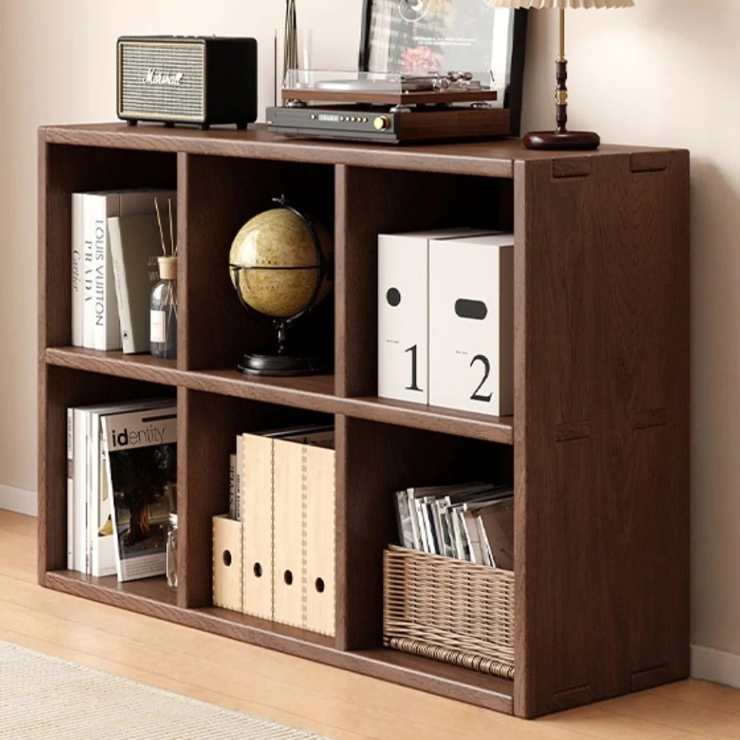 Freestanding Solid Wood Bookcase Simple Box Storage Cabinet