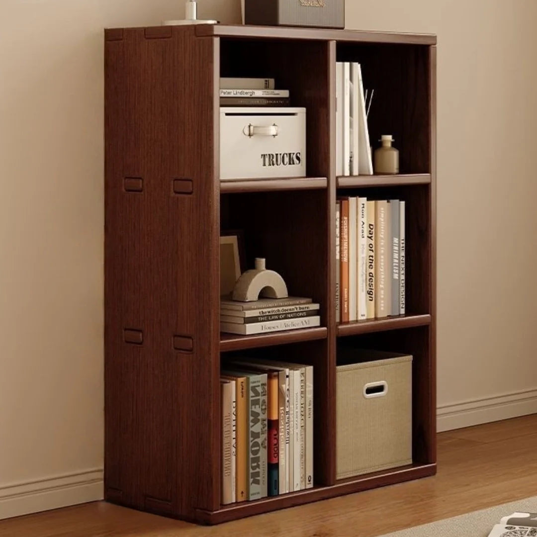 Freestanding Solid Wood Bookcase Simple Box Storage Cabinet