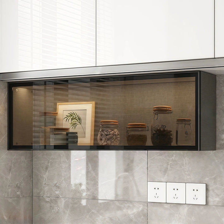 Solid Wood Wall Kitchen Cabinet Simple Glass Rack