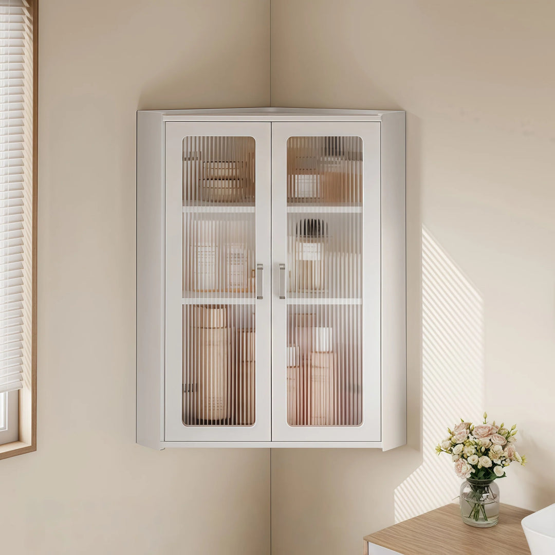 Modern Wall Mounted Corner Storage Cabinet Organizer for Bathroom
