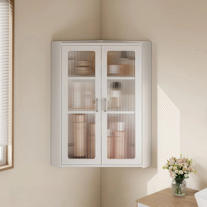 Modern Wall Mounted Corner Storage Cabinet Organizer for Bathroom