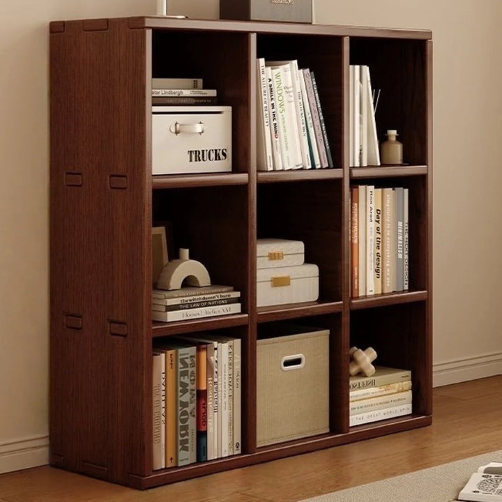 Freestanding Solid Wood Bookcase Simple Box Storage Cabinet