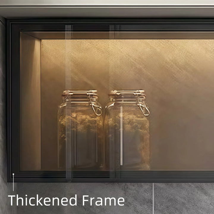Solid Wood Wall Kitchen Cabinet Simple Glass Rack