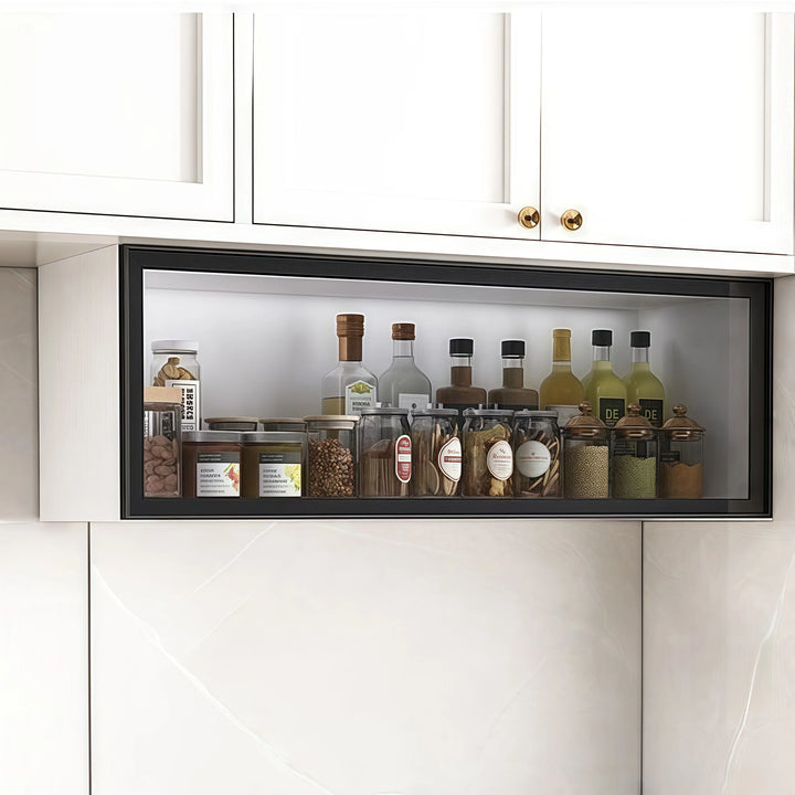 Solid Wood Wall Kitchen Cabinet Simple Glass Rack
