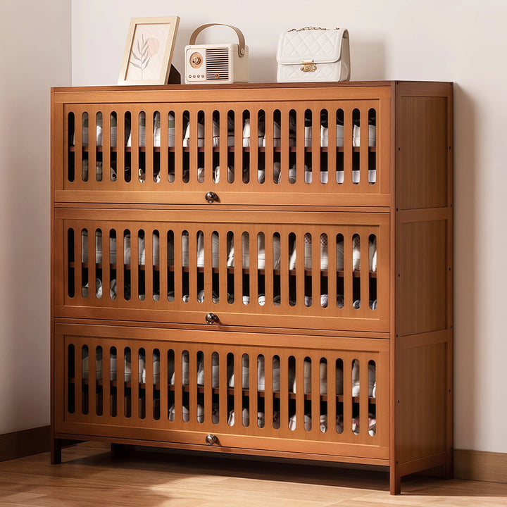 Entryway Flipping Door Shoe Storage Cabinet Freestanding Shoe Rack
