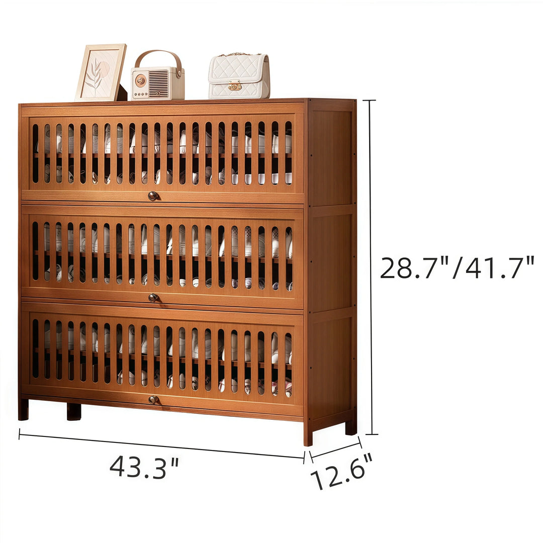 Entryway Flipping Door Shoe Storage Cabinet Freestanding Shoe Rack