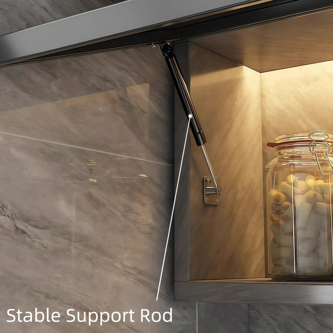 Solid Wood Wall Kitchen Cabinet Simple Glass Rack