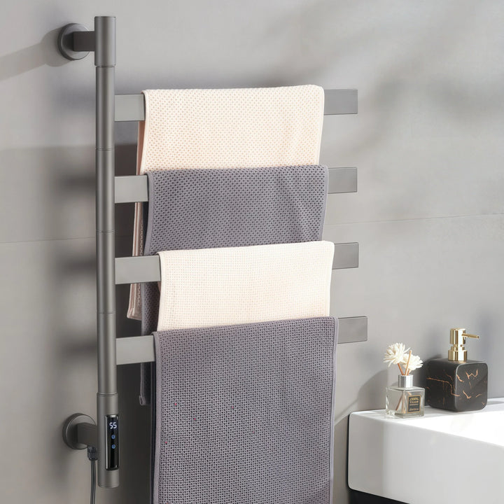 Smart Heated Towel Rack Rotatable Towel Warmer for Bathroom