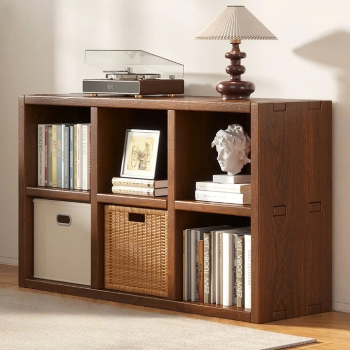 Freestanding Solid Wood Bookcase Simple Box Storage Cabinet
