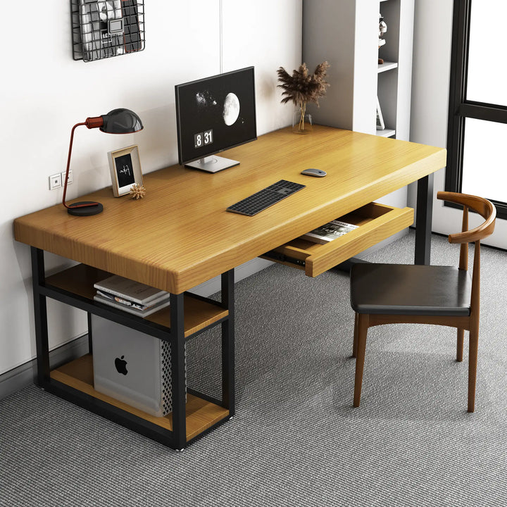 Vintage Wooden Office Desk Computer Table with Drawer