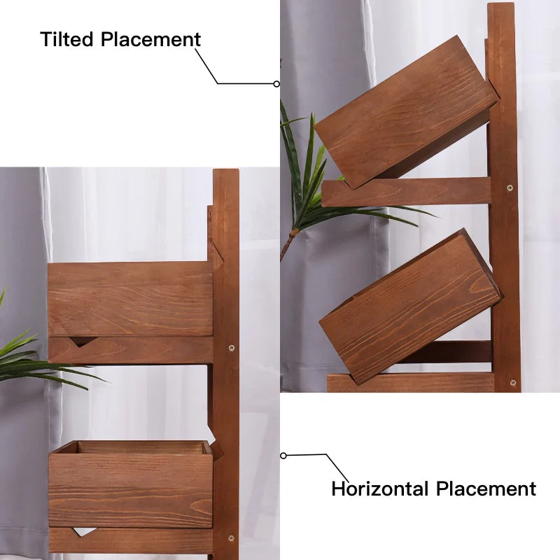 Solid Wood Fruit and Vegetable Storage Rack Organizer for Kitchen