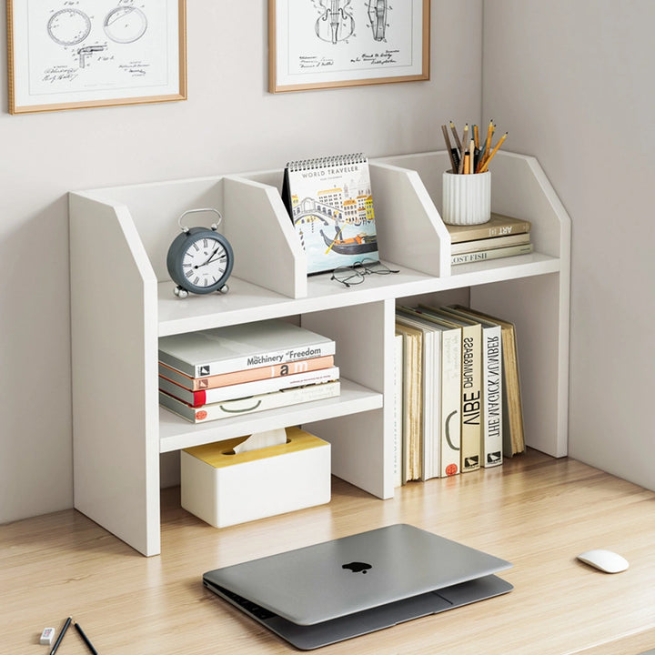 Wooden Desk Organizer Storage Shelf with Drawers