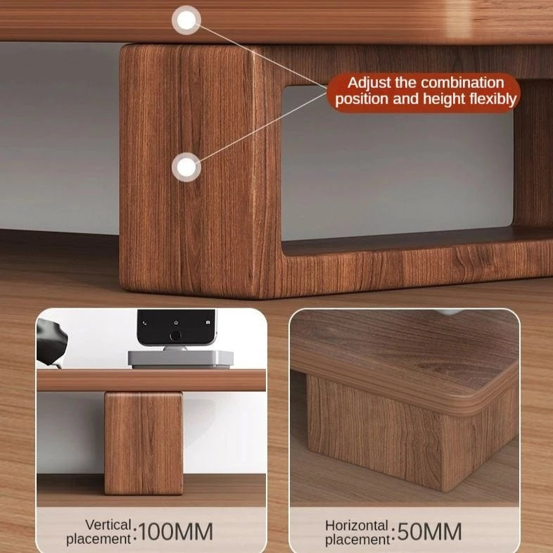 Wooden Monitor Stand Riser Organizer for Desk – Zwob