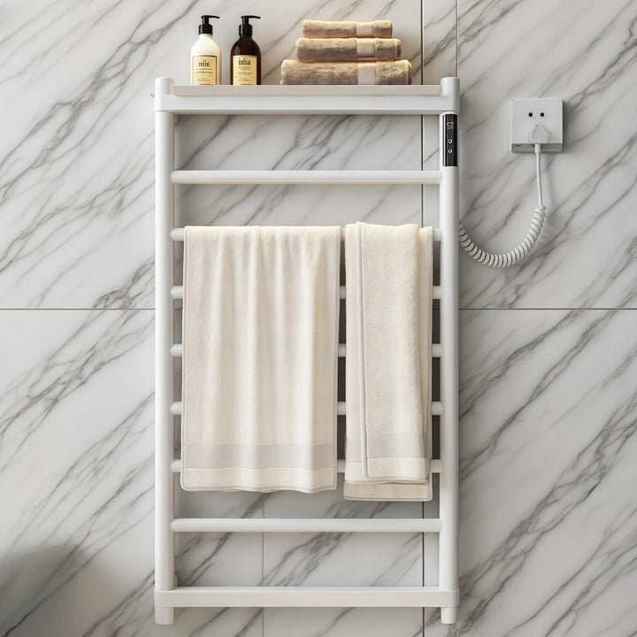 Modern Towel Warmer with Storage Shelf for Bathroom