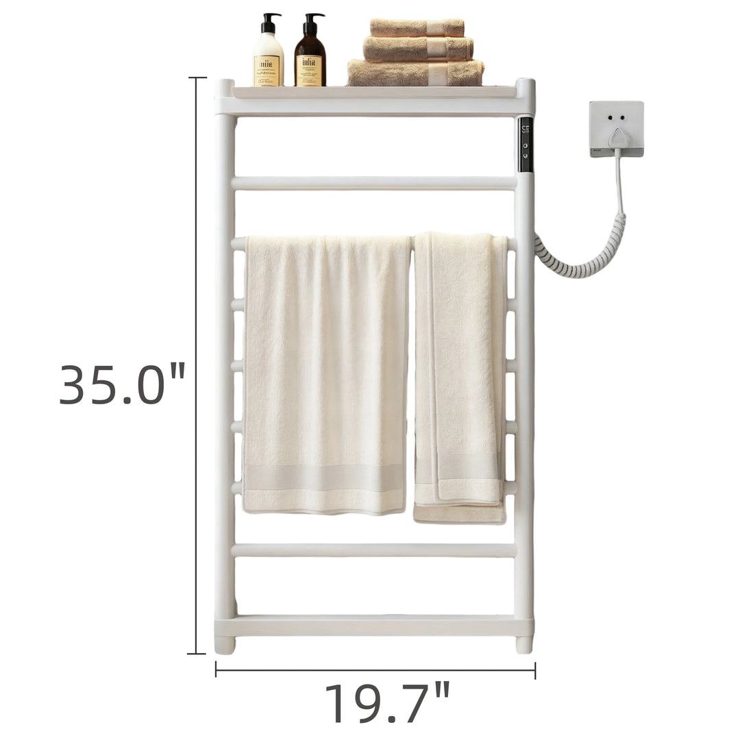 Modern Towel Warmer with Storage Shelf for Bathroom