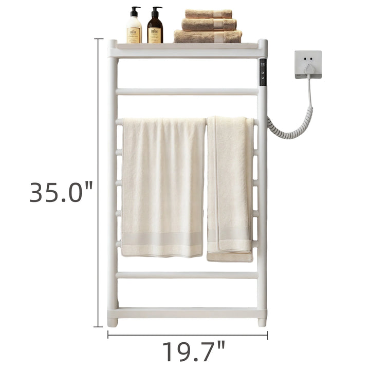 Modern Towel Warmer with Storage Shelf for Bathroom