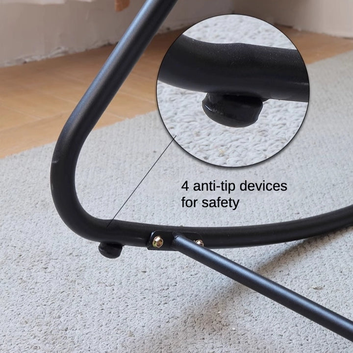 Cushioned Rocking Chair Armchair with Rattan and Metal Base – Zwob