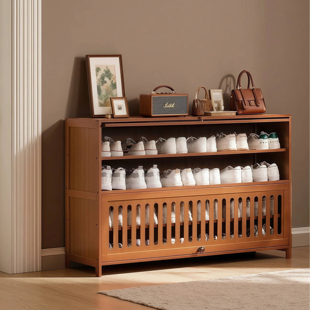 Entryway Flipping Door Shoe Storage Cabinet Freestanding Shoe Rack