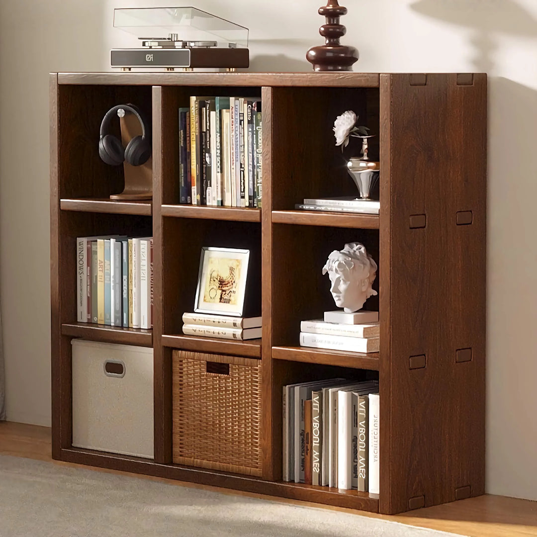 Freestanding Solid Wood Bookcase Simple Box Storage Cabinet