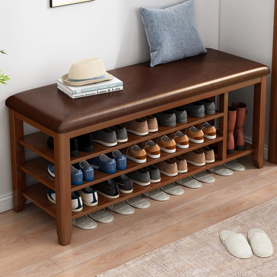 Entryway Solid Wood Shoe Storage Bench Multi-tier Shoe Rack – Zwob