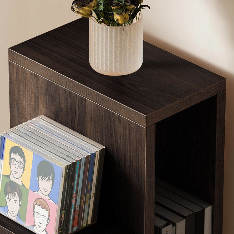 9-Shelf Wood Corner Bookshelf Narrow Bookcase with Storage