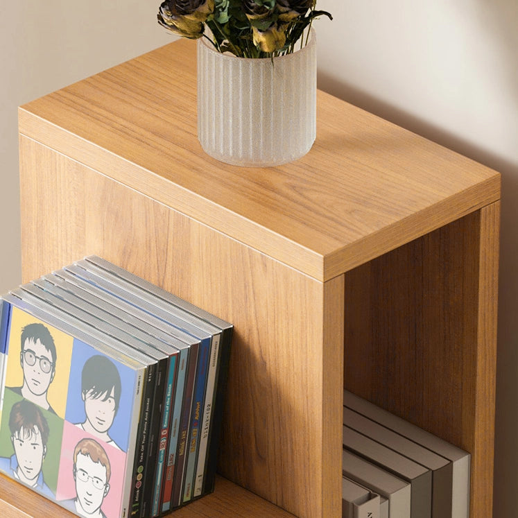Narrow Wooden Corner Bookshelf 9-Shelf Bookcase with Storage