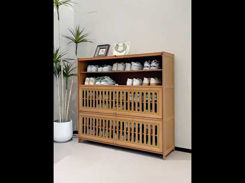 Entryway Flipping Door Shoe Storage Cabinet Freestanding Shoe Rack