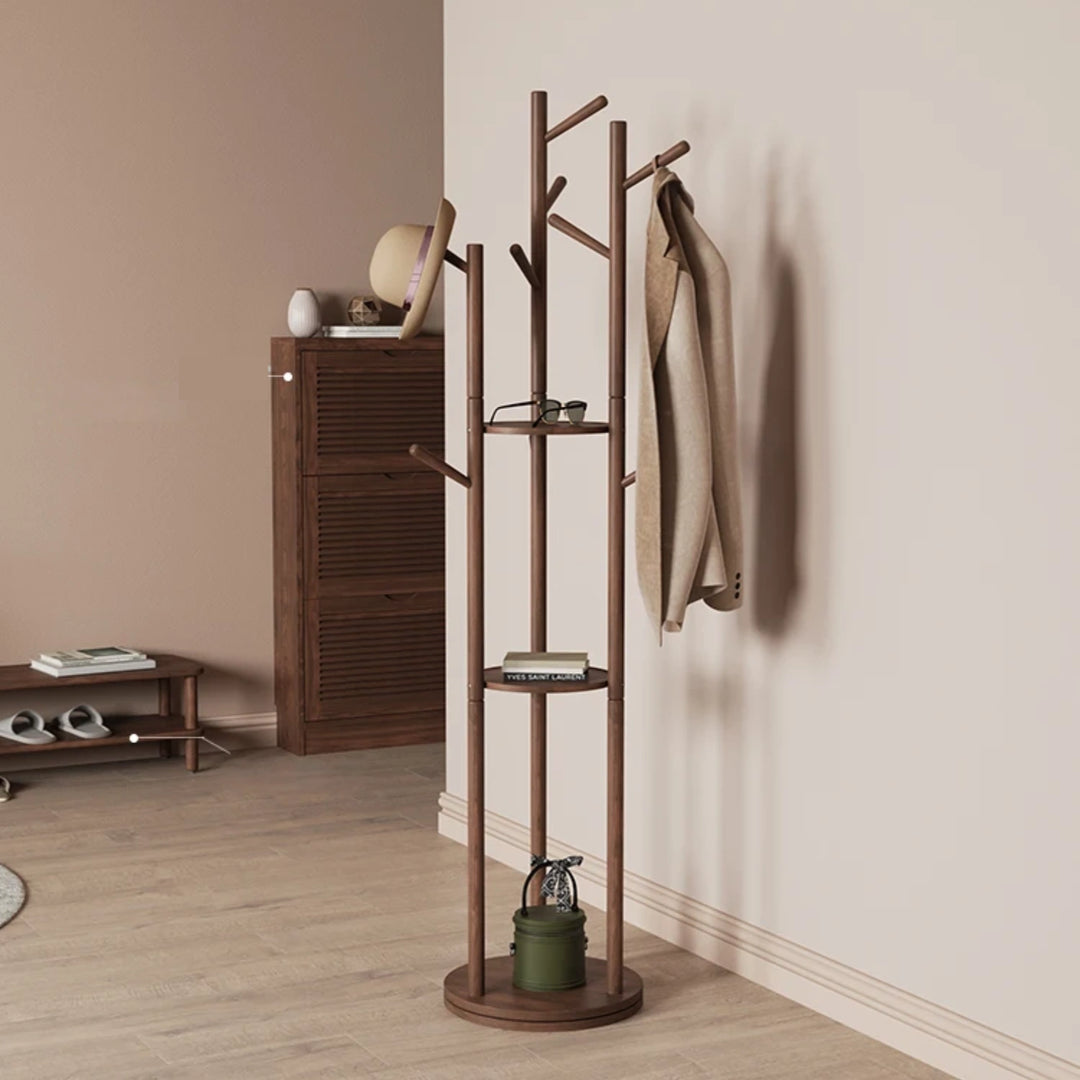 Coat Rack Verticle Rotatable Solid Wood Clothing Storage Rack Vertical Coat Rack – Zwob