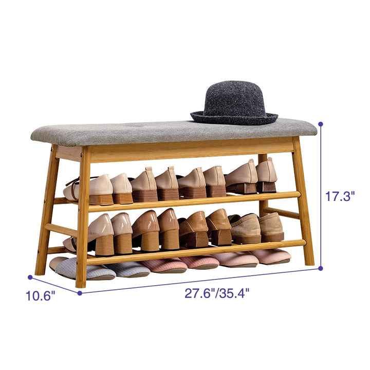 Shoe Storage Bench with Flip-Up Storage Padded Cushion