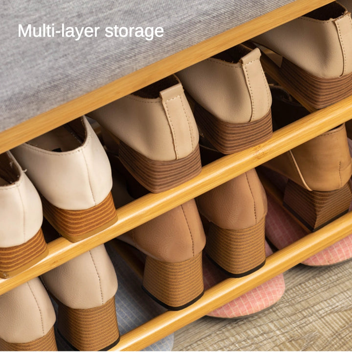 Shoe Storage Bench with Flip-Up Storage Padded Cushion