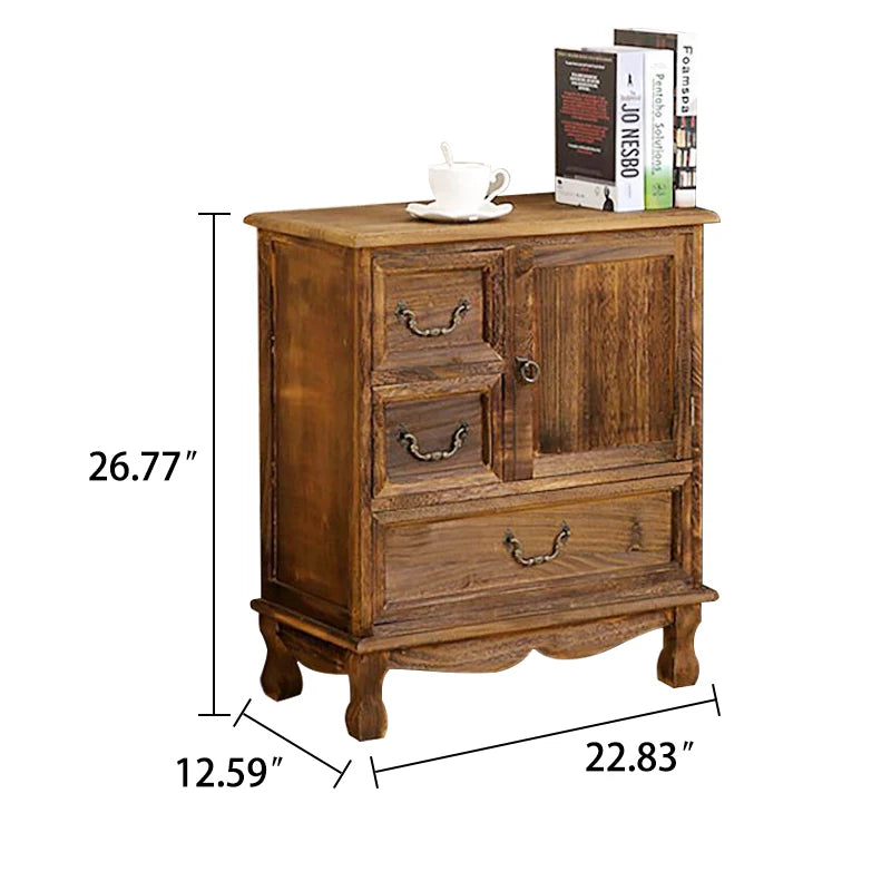 Vintage Rustic Storage Sofa Cabinet Nightstand