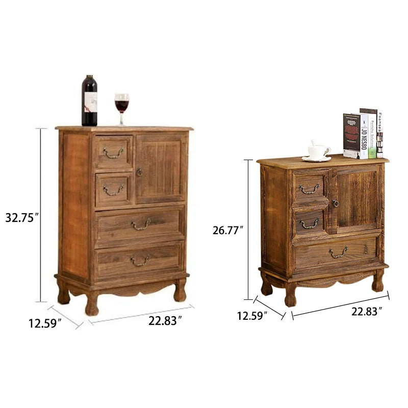 Vintage Rustic Storage Sofa Cabinet Nightstand
