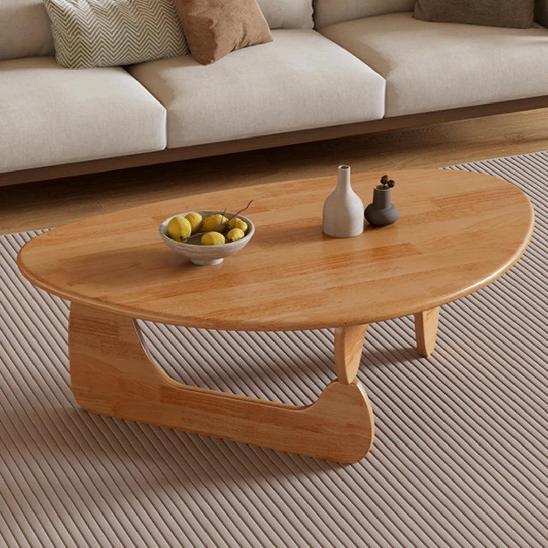 Solid Wood Round Coffee Table Modern Table – Zwob