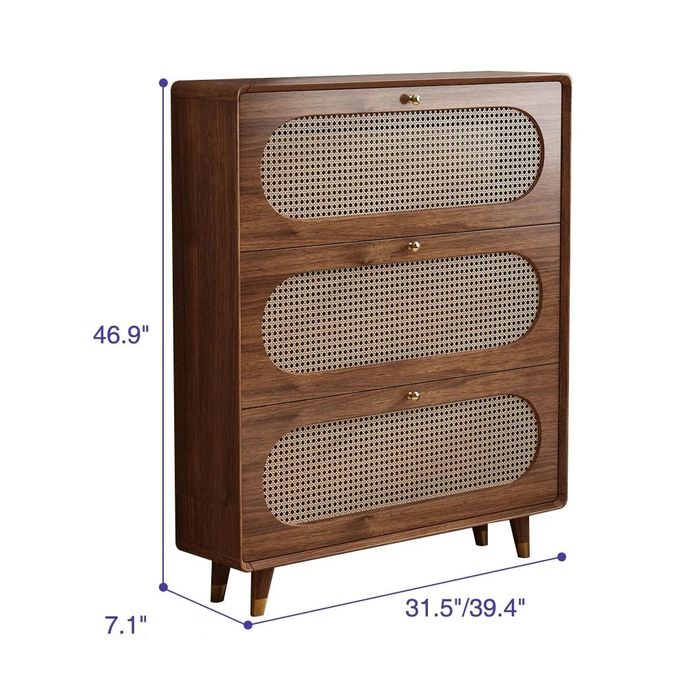 Wooden Tipping Bucket Shoe Rack Vertical Shoe Cabinet for Mudroom – Zwob