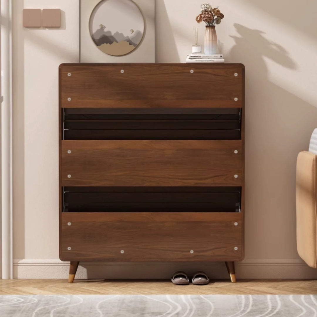 Wooden Tipping Bucket Shoe Rack Vertical Shoe Cabinet for Mudroom – Zwob