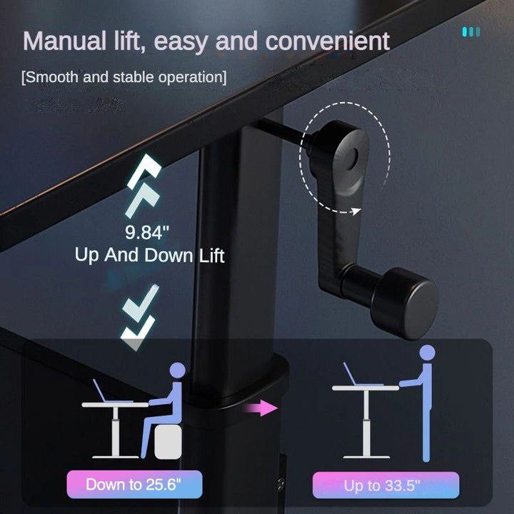 Manually Adjustable Standing Computer Desk with Drawers