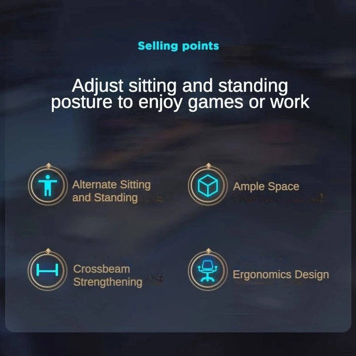 Manually Adjustable Standing Computer Desk with Drawers