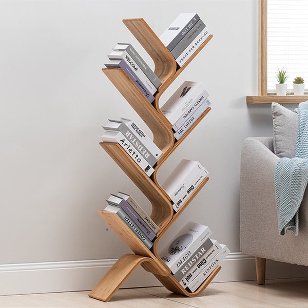 Wooden Designer Bookshelf Modern Corner Bookcase