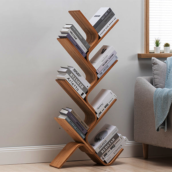 Wooden Designer Bookshelf Modern Corner Bookcase