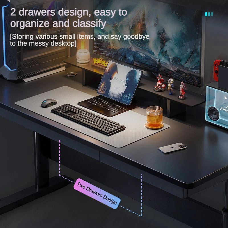 Manually Adjustable Standing Computer Desk with Drawers