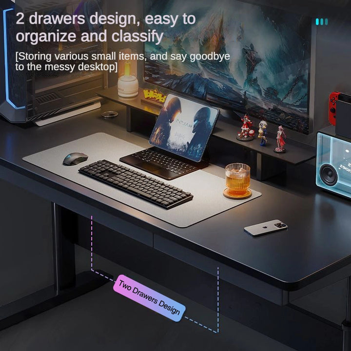 Manually Adjustable Standing Computer Desk with Drawers