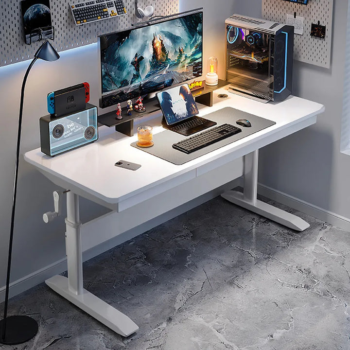 Manually Adjustable Standing Computer Desk with Drawers